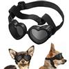 Generisch Occhiali da sole per cani di piccola taglia, a forma di cuore, con protezione anti-UV e protezione per gli occhi, cinghia regolabile, diversi colori per animali domestici (nero)