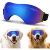 XFSRG Occhiali da Sole per Cani a Maschera Avvolgente Protettivi per Cani Protezione UV Occhiali da Sole Cane Antivento con Cinturino Regolabile (Blu)