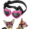 Generisch Occhiali da sole per cani di piccola taglia, a forma di cuore, con protezione anti-UV e protezione per gli occhi, cinturino regolabile, in diversi colori (rosa)