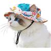 Generico Pet Sun Hat for Cats - Sunlight Blocking Round Brim with Ear Holes, Dog Cat Sun Protection Hat for Outings Photography Sports | Lightweight Costume Accessory for Holiday Camping Picnic Beach Day Trave