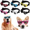 Generisch Occhiali da sole per cani di piccola taglia, a forma di cuore, con protezione anti-UV e protezione per gli occhi, cinghia regolabile, in diversi colori (rosso)