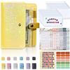 wetoowin Budget Binder, Cash Envelopes for Budgeting, Money Organizer for Cash, Budget Binder with Cash Envelopes, 6 anelli Money Saving Binder (giallo)