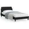 Lechnical Giroletto con Testiera Nero 100x200 cm in Tessuto,Giroletto,Struttura Telaio Letto,Giroletto Singolo/Matrimoniale,Struttura Letto Moderno(SPU:373127)