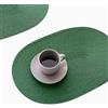 FunWheat Set di 8 tovagliette ovali intrecciate per tavoli da pranzo, lavabili resistenti al calore, tovagliette per interni ed esterni, 30,5 x 45,7 cm (ovale, nero, verde, 8 pezzi)