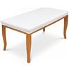 Generico Copritavolo Rettangolare Elastico Antimacchia - Tovaglia Moderna Aderente in Tessuto Bielastico, Made in Italy (Bianco, Estensibile da 80x140 a 90x180 cm)