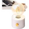 Ruhnjyg Ghost Campfire Night Light - Lanterna rotonda portatile a LED per falò, lampada da tavolo, lampada da campeggio retrò, lampada decorativa da comodino - bianca, ricaricabile
