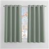 PONY DANCE Tende Corte Oscuranti Isolanti Termiche per Camera da Letto | da Interno, per Cucina, per Finestre Piccole, per Interni, Blackout, Privacy, 2 Pezzi L 132 x A 114 CM, Verde Salvia