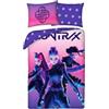 Halantex K-Pop Demon Hunters Huntrix - Set Letto Copripiumino singolo Reversibile 140x200cm e Federa 70x90cm - Multicolore - 100% Cotone OEKO-TEX