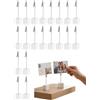 RAVNIX 20 Pezzi Porta Foto con Mollette Bianche per Stabilità | Portafoto in Legno Quadrato | Clip Memo per Foto e Segnaposto - Ufficio, Matrimonio, Decorazioni, Porta Biglietti