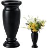 SIFOEL Vaso per cimitero, vaso in resina per fiori da tomba per tavolo, per fiori artificiali o freschi, decorazioni per lapidi cimiteriali (1 pz, Nero), il fiore non è incluso, senza foro di drenaggio
