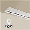 Generic Set di binari per tende da soffitto a forma di V, asta divisoria sottile in alluminio, sistema di divisione silenzioso per la privacy per hotel, ospedali e cinema