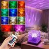 Mireonix Proiettore Ocean LED con effetto onde d'acqua e aurora, 16 colori RGB, telecomando, ricarica USB, luce notturna per camera da letto e relax