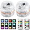 ASOFTY 2 pezzi luce subacquea con telecomando, luci a LED impermeabili, illuminazione a LED, illuminazione per piscina, subacquea, cambia colore, per piscina, laghetto, acquario, feste