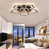ycwdcz Grande Lampadario Ventilatore con Telecomando Dimmerabile LED 6 velocità Lampadari Ventola Motore DC Reversibile per Camera da Letto Soggiorno Fiore Plafoniera con Ventilatore-Black||65CM