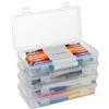 Strehknewen Portapenne 4 Pezzi, 19×9×3 cm Scatola Trasparente Portaoggetti con Coperchio e Chiusura a Scatto, Organizer per Penne per Ufficio, Scuola, Hobby Creativi e Casa