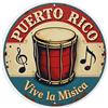 NDIEHA Puerto Rico Drum Music Vivo Targa rotonda in metallo vintage poster retrò bar casa, uomo grotta, cucina, lavanderia, decorazione artistica da parete regalo 20,3 x 20,3 cm