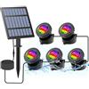 CORESLUX Illuminazione solare per laghetto, luce subacquea RGB, luce subacquea regolabile, cambia colore, IP68, impermeabile, 5 pezzi