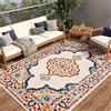 TAPISO Patio Tappeto da Esterno Multicolore Rosetta Tradizionale, Resistente alle Intemperie e Facile da Pulire, Anti-UV - Ideale per Terrazza, Balcone e Giardino 180 x 270 cm