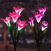 Ulalaza Tobe-U - Luce Solare da Giardino, per Esterni, 2 luci solari per Esterni, Prato paesaggistico, Giglio, (Bianco e Viola)