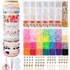 WECUTE Perline per Braccialetti, 6700+ Pezzi 28 colori 6mm Set Perline per DIY braccialetti, collane, cavigliere, Bambini Adulti, kit braccialetti fai da te Bambini