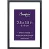 Hampton Frames Madrid M138B23 cornice portafoto nera con profilo sottile 5 mm, passepartout smussato, supporto velluto, 6x9 cm, autoportante orizzontale e verticale