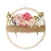 GZGXKJ Ghirlanda di Fiori Secchi 32cm Corona per Porta Perline di Legno | Per La Decorazione Della Parete Corona Primaverile Corona Estiva Decorazione di Nozze
