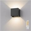 Partenopea Applique da Parete Esterno LED G9 Cubo IP65 Impermeabile Doppio Fascio di Luce Lampadina Sostituibile Design Moderno per Interno ed Esterno (1, Nero luce bianca naturale 4000K)