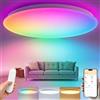 Yeelight Plafoniera Smart 50cm, 4500LM RGBCW Plafoniera LED Dimmerabile Installazione Rapida, 16M Colori DIY, 2700K-6500K, Compatibile Alexa & Google, Controllo App Grande Lampada LED