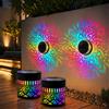 Suevut Lampada Solare da Parete con Proiezione di Mandala a Sette Colori che Cambiano, Impermeabile, per patio, Giardino, Cortile, Palo