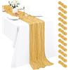 Pesonlook 12 runner da tavola in tela cerata dorata, 3 m, stile boho, 55 x 300 cm, stile rustico, romantico, per matrimoni, feste, addio al nubilato, decorazione natalizia