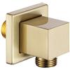 TopHomer Arco di collegamento a parete per doccetta, G1/2, tubo angolare per doccia, doccetta per casa e hotel, quadrato (oro)