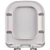 Giural Sedile WC Rettangolare, 36 * 44cm, Copriwater Universali quadrata, Tavoletta WC Chiusura Ammortizzata, Rapido Montaggio, Plastica Antibatterico Facile da Pulire, Bianco
