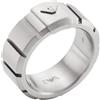 Emporio Armani Anelli Fascia da Uomo in Acciaio Inossidabile, Argento romano, V1, 11