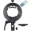 GODOX S2 Supporto Flash con Montaggio Bowens, Tipo S Speedlite Bracket | per AD100Pro AD100ProII AD200Pro II AD300Pro AD300ProII V1 V100 V1Pro V1mid TT685II TT350 V860III TT600