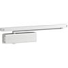 TESA DC135 chiudiporta, EN 3, per porte standard, braccio a slitta, Bianco RAL 9016, montaggio superficiale, velocità e colpo finale regolabili