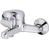 MAMMOLITI Marco Mammoliti | Miscelatore Vasca da Bagno Esterno Meccanico Niseta in Ottone Cromo, Monocomando, 2 Vie, 21,4x15x10cm