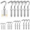 GLARKS 6 ganci di espansione M12 in acciaio inox 304, ganci a tazza aperta, bulloni di espansione resistenti, per cemento, mattoni e pietra, da appendere al soffitto (M6)
