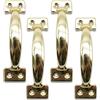 DOJA Barcelona | Maniglie per porte dorate | Pack 4 | Maniglie | 120 x 33 x 1,3 mm | Ottone | Maniglia porta | per maniglia per cassetti, maniglia cucina, maniglia per armadi, maniglia per mobili
