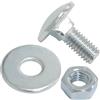 AERZETIX Set di 25 bulloni viti a testa tonda con quadro sottotesta M6x16mm / rondelle e dadi M6 / acciaio zincato/per fissaggio e assemblaggio