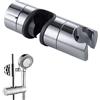 DIMJ Staffa, Regolabile Ricambio Supporto Doccetta 18-25 mm ABS Soffione per Barra, Saliscendi con Finitura Cromata, Grigio