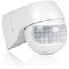 AXFEE Rilevatore di Movimento a Infrarossi Impermeabile, Sensore Infrarossi | Sensibilità 3-2000 Lux, Rilevatore di Movimento da Esterno IP44, Portata 180°, per uso interno ed esterno- Bianco