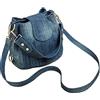 NIGEDU Borsa da donna casual in denim borsa a tracolla grande capacità borsa in tela vintage blu scuro Medium, Blu scuro, Medium