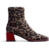 GIOSEPPO Tronchetto Donna Leopardato Calzino Animalier Print Punta