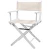 ZStyle Sedia da Regista Pieghevole in Legno, 90 cm di Altezza, 54 cm di Larghezza, 48 cm di Profondità, Nera (Fusto bianco - tela ecrù)