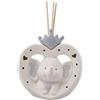 Generico Profumatore Elefante Celeste con corono e Luce LED 12.5 cm BOMBONIERA