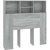 vidaXL Testiera con Contenitore Grigio Sonoma 100x19x103,5 cm