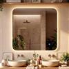CLP Specchio Bagno LED Rettangolare, dimmer Touch, 3 tonalita Luce, antiappannamento, Specchio da Parete Senza Cornice Palmiro, Dimensione:80 cm