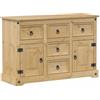 vidaXL Credenza Corona 112x40x75 cm in Legno Massello di Pino, credenza con Anta, Mobile da Soggiorno, credenza in Legno, credenza da Cucina