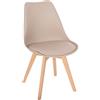 Generic Sedia da pranzo Vegas LEGNO GAMBE - SEDILE POLIPROPILENIO CON CAPPUCCINO PU
