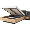 Vente-unique - Letto con Contenitore con comodini - 2 cassetti - con LED - 160 x 200 cm - le e Antracite - FRANCOLI